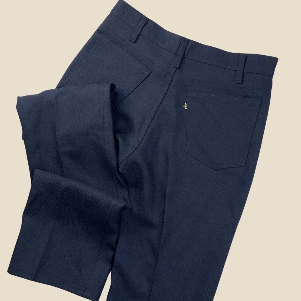 Vintage Levi's 517 Bootcut Pants Mens 32x33 Slacks Blue Dacron Flat Front